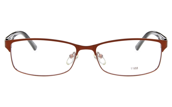 E1168 Stainless Steel/ZYL Mens&Womens Full Rim Square Optical Glasses