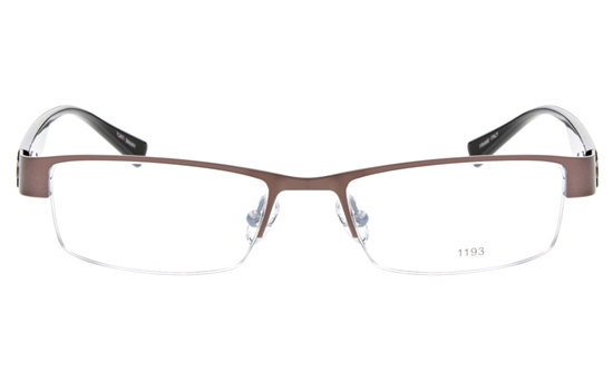 E1193 Stainless Steel/ZYL Mens&Womens Semi-rimless Square Optical Glasses