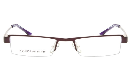 10052 Stainless Steel Womens Semi-rimless Square Optical Glasses