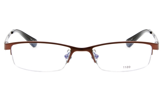 E1189 Stainless Steel Mens&Womens Semi-rimless Square Optical Glasses