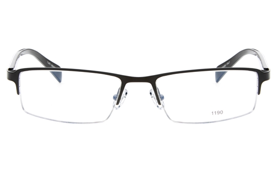 E1190 Stainless Steel/ZYL Mens Semi-rimless Square Optical Glasses