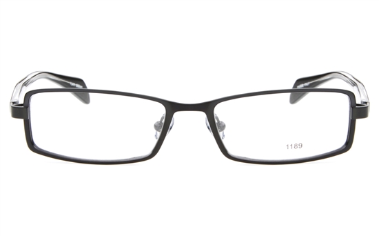 E1195 Stainless Steel/ZYL Mens&Womens Full Rim Square Optical Glasses