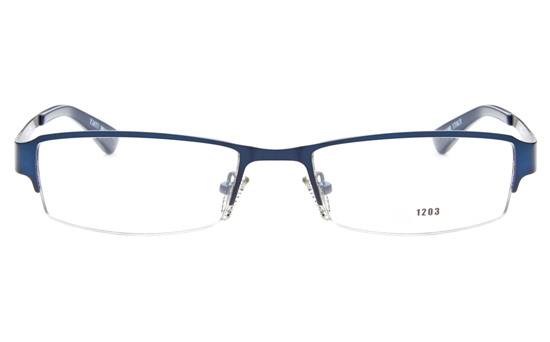 E1203 Stainless Steel Mens&Womens Semi-rimless Square Optical Glasses