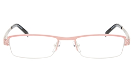 10035 Stainless Steel Womens Semi-rimless Square Optical Glasses for Fashion,Classic,Nose Pads 