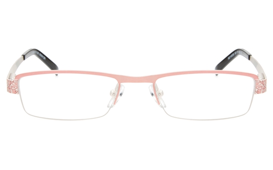 10035 Stainless Steel Womens Semi-rimless Square Optical Glasses