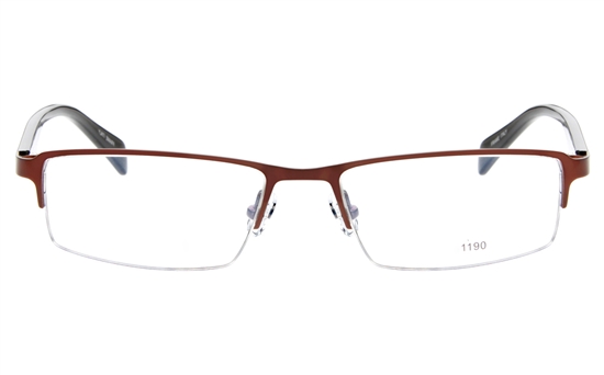 E1190 Stainless Steel/ZYL Mens Semi-rimless Square Optical Glasses