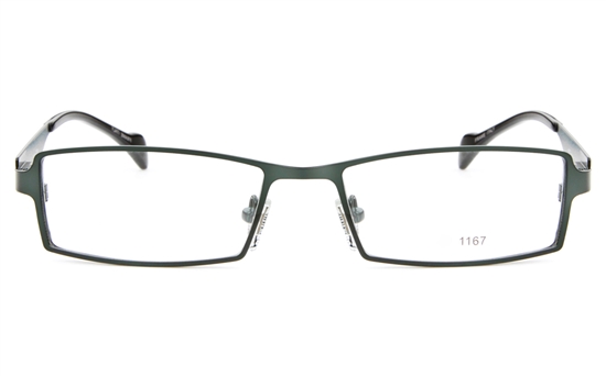 E1167 Stainless Steel Mens&Womens Full Rim Square Optical Glasses