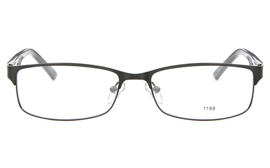 E1168 Stainless Steel/ZYL Mens&Womens Full Rim Square Optical Glasses