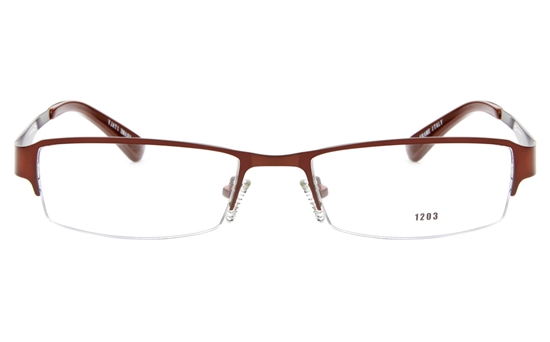 E1203 Stainless Steel Mens&Womens Semi-rimless Square Optical Glasses