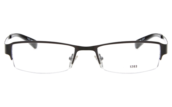 E1203 Stainless Steel Mens&Womens Semi-rimless Square Optical Glasses