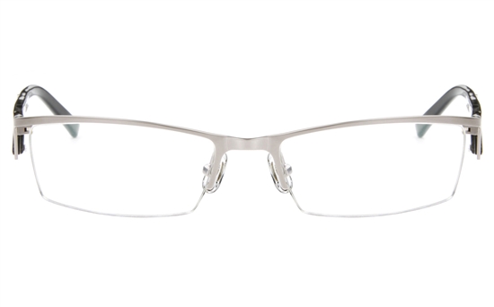 T2008 Stainless Steel/ZYL Mens&Womens Semi-rimless Square Optical Glasses