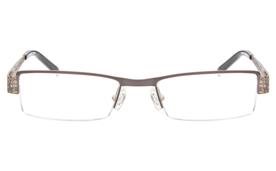 SJ036 Stainless Steel Mens&Womens Semi-rimless Square Optical Glasses