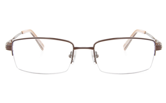 Vista First 2113 Titanium Memory Mens Semi-rimless Square Optical Glasses