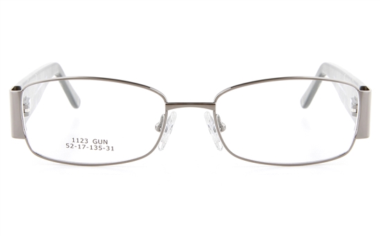 Vista First 1123 Stainless Steel/ZYL  Mens&Womens Full Rim Optical Glasses - Oval Frame