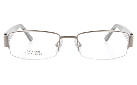 Vista First 8805 Stainless Steel/ZYL  Womens Semi-rimless Optical Glasses - Oval Frame