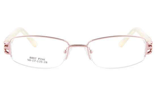 Vista First 8807 Stainless Steel/ZYL  Womens Semi-rimless Optical Glasses - Oval Frame