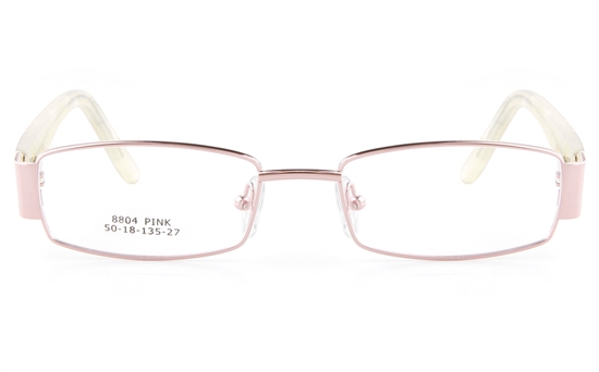 Vista First 8804 Stainless Steel/ZYL  Womens Full Rim Optical Glasses - Oval Frame