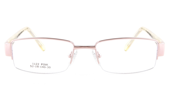 Vista First 1122 Stainless Steel/ZYL  Womens Semi-rimless Optical Glasses - Square Frame