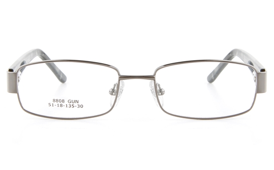 Vista First 8808 Stainless Steel/ZYL  Womens Full Rim Optical Glasses - Oval Frame
