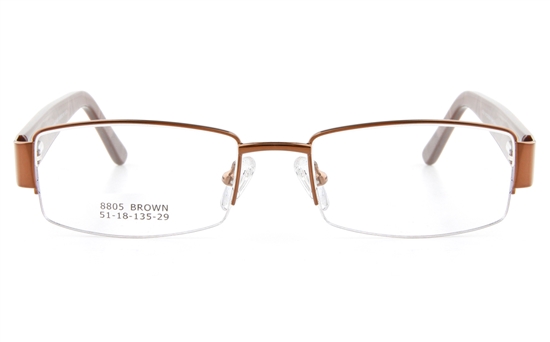 Vista First 8805 Stainless Steel/ZYL  Womens Semi-rimless Optical Glasses - Oval Frame