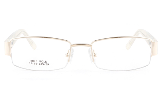 Vista First 8805 Stainless Steel/ZYL  Womens Semi-rimless Optical Glasses - Oval Frame