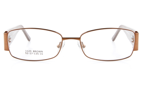Vista First 1123 Stainless Steel/ZYL  Mens&Womens Full Rim Optical Glasses - Oval Frame