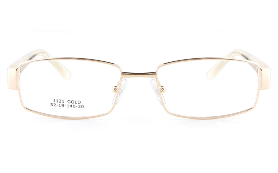 Vista First 1121 Stainless Steel/ZYL  Womens Full Rim Optical Glasses - Square Frame
