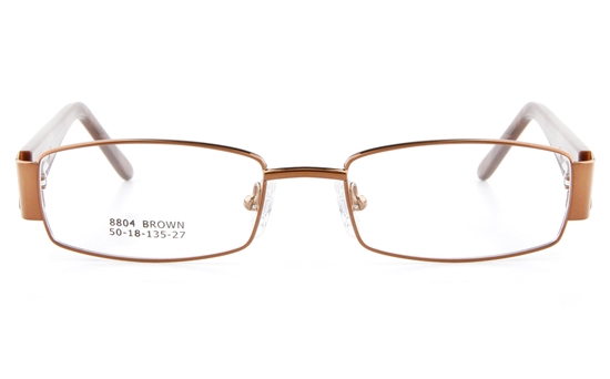 Vista First 8804 Stainless Steel/ZYL  Womens Full Rim Optical Glasses - Oval Frame