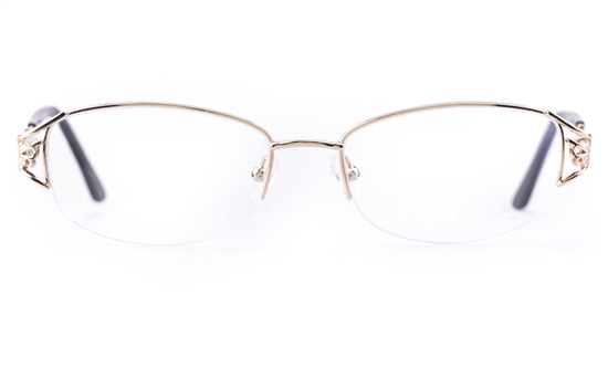 Vista First 1108 Stainless Steel Womens Oval Semi-rimless Optical Glasses