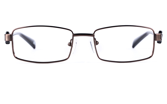 Poesia 6634 Stainless Steel/PC Mens&Womens Rectangle Full Rim Optical Glasses