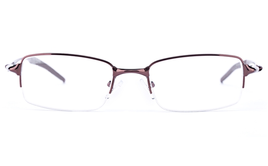 Vista First 9106 Stainless Steel Mens Square Semi-rimless Optical Glasses