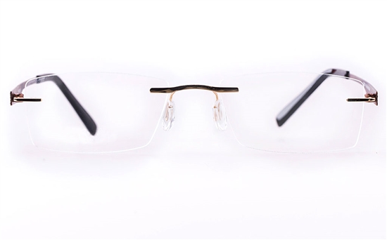 2x Rimless Metal Frame Men Sport Sunglasses Fashion Square Glasses Black Silver