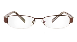 Vista First 1078 Stainless Steel/ZYL Half Rim Mens Optical Glasses for Classic,Party,Sport,Nose Pads 
