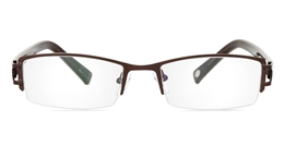Vista First 1067 Stainless Steel/ZYL Half Rim Mens Optical Glasses for Fashion,Nose Pads Bifocals