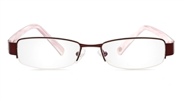 Vista First 1078 Stainless Steel/ZYL Half Rim Mens Optical Glasses for Classic,Party,Sport,Nose Pads 