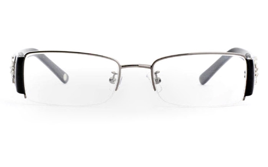 CR3366 Stainless Steel/ZYL Half Rim Womens Optical Glasses