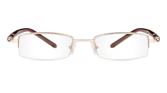Poesia 1038 Stainless Steel/ZYL Half Rim Mens Optical Glasses