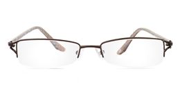 Vista First 1807 Stainless Steel/ZYL Mens Womens Semi-rimless Optical Glasses for Fashion,Nose Pads 