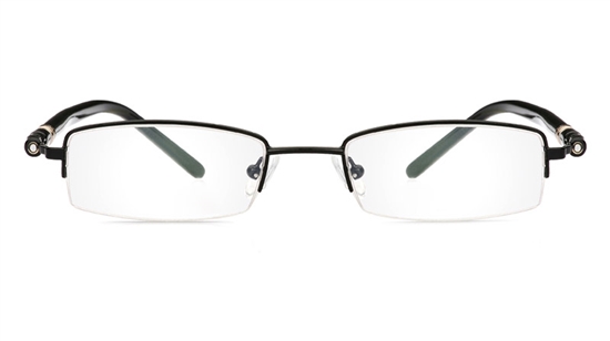 Poesia 1038 Stainless Steel/ZYL Half Rim Mens Optical Glasses