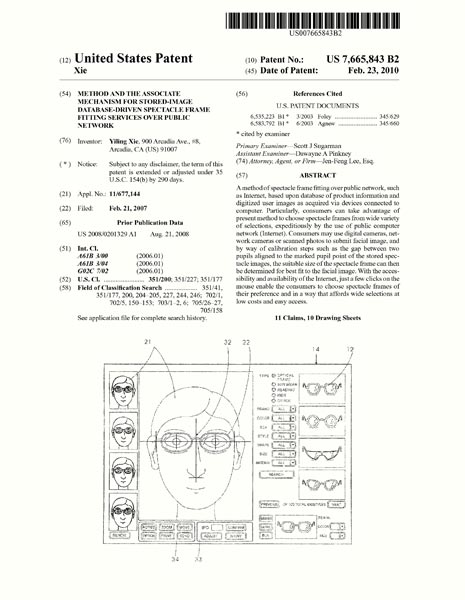 US Patent 7,665,843